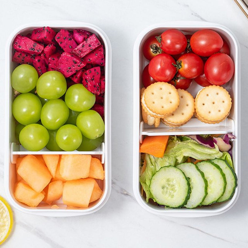 Food Fresh-Keeping Box with Lid for Veggie Fruit Salad Glass Food Storage Containers for Solid Food Soups and Sauces, Leak-Proof Portable Lunch Box, Microwave, Oven, Freezer, Dishwasher