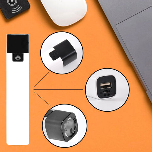 Compact rechargeable LED flashlight with USB charging port