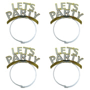 Pack of four reusable glitter party headbands perfect for birthdays and anniversary parties