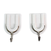 Bathroom organization with an adhesive hook securely holding a towel.