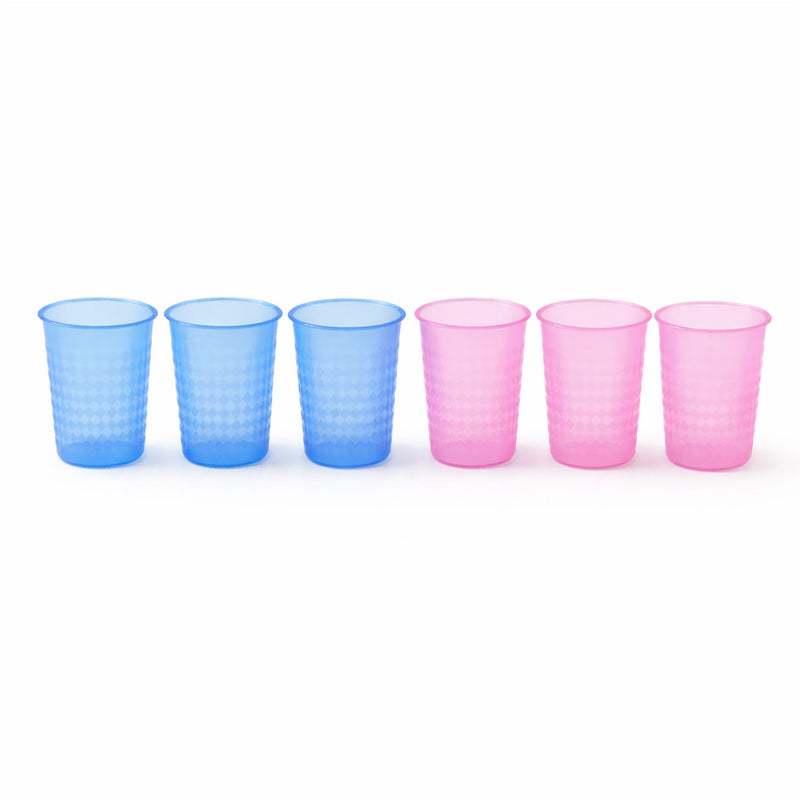 Close-up of durable plastic beverage glasses