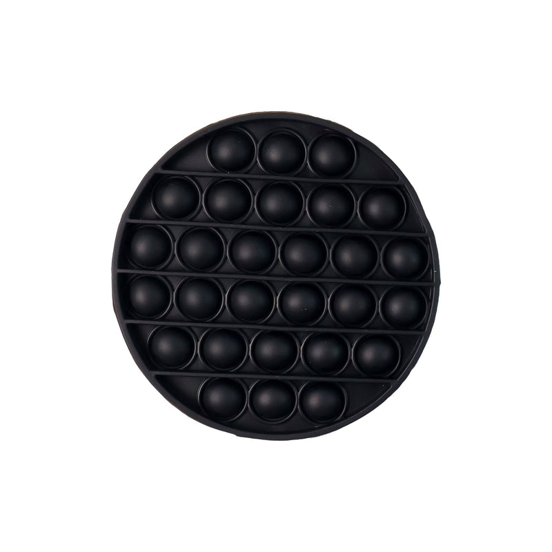 Side view of round silicone Pop It fidget toy for sensory fun