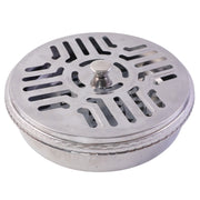 Safe coil burning stand with protective cover for indoor and outdoor use