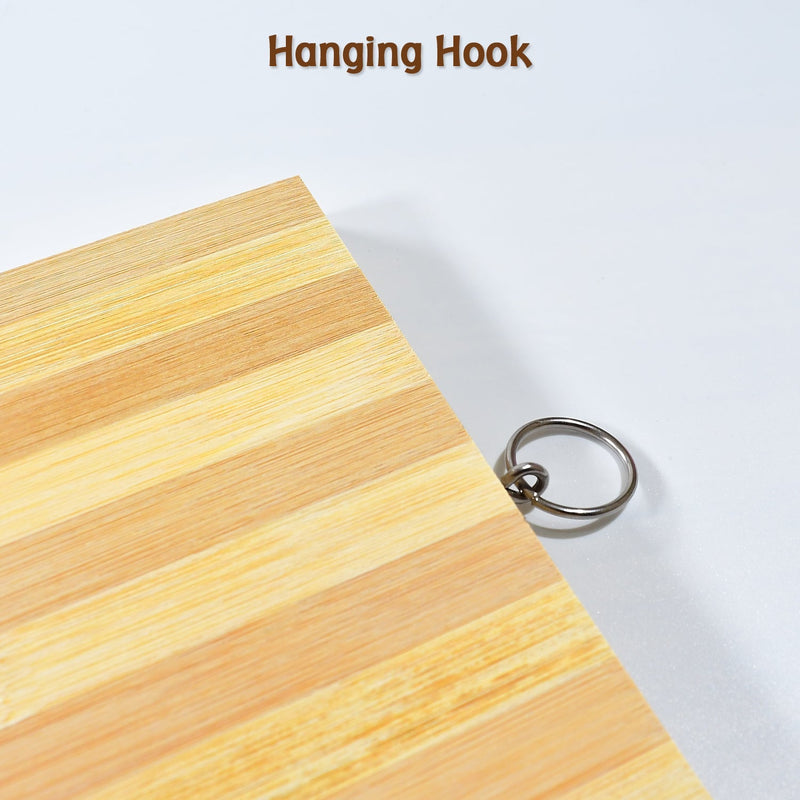 Eco-friendly wooden cutting board, gentle on knives.