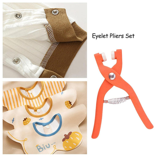 Ergonomic eyelet pliers for comfortable and precise hole punching in fabric.