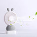 7633 Mini Portable Fan USB Rechargeable Handheld Rabbit Style Color Changing LED Light Pocket Desk Light Fan 