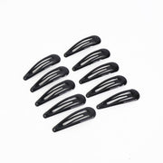 Set of 10 metal hair clips with secure snap-lock design