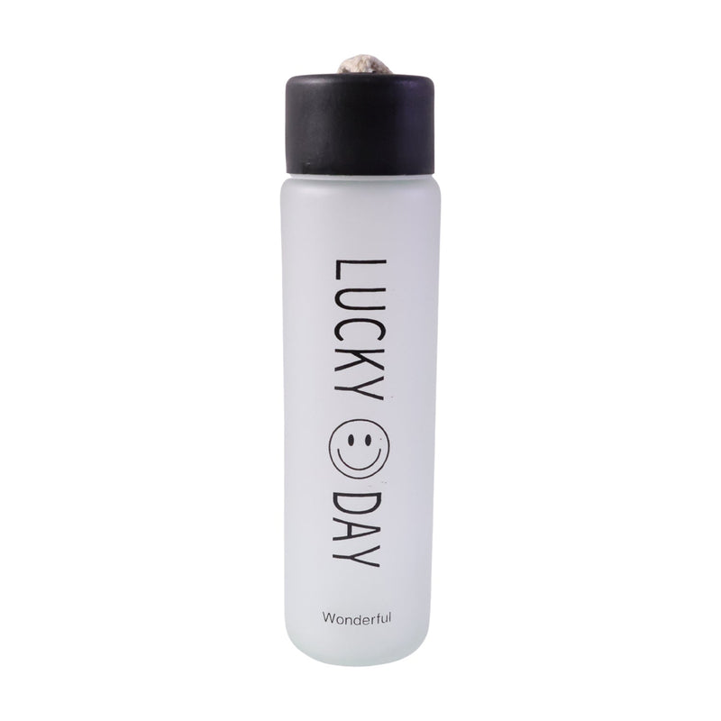 Portable glass water bottle ideal for travel and office