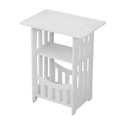 Wooden bedside end table with spacious top surface