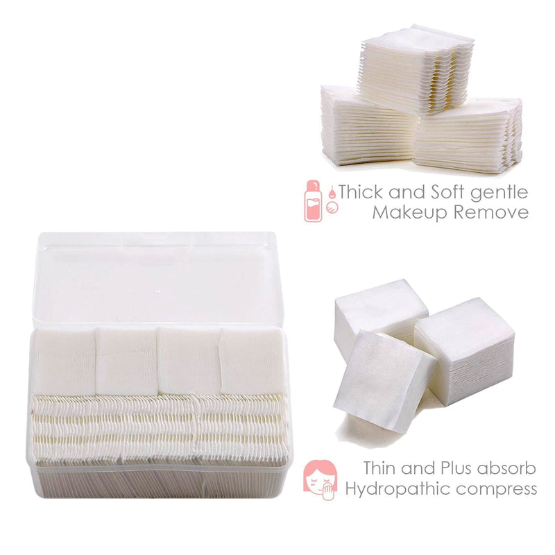 Ultra Thin Makeup Facial Cotton Pads, Soft Lint Free Dry Nails / Lips / Eyes Polish Remover Pads, Square Cosmetic Beauty Cotton Pads, Non-woven Cotton Makeup Remover (1000 Pcs Set)