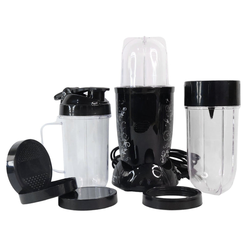 Stainless steel jars of Orbit bullet mixer grinder on display