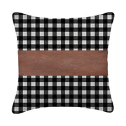 Elegant design of a faux leather and cotton pillow cover enhancing a bedroom.