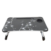 Multi-angle view of the foldable laptop table showcasing its sturdy design and features.