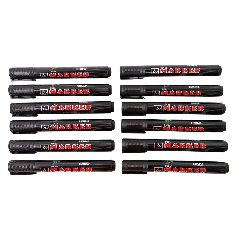 Black whiteboard marker held in hand with cap on, comfortable grip