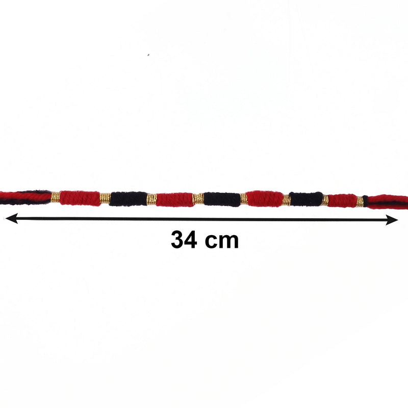Detailed view of traditional Rakhi with bead work
