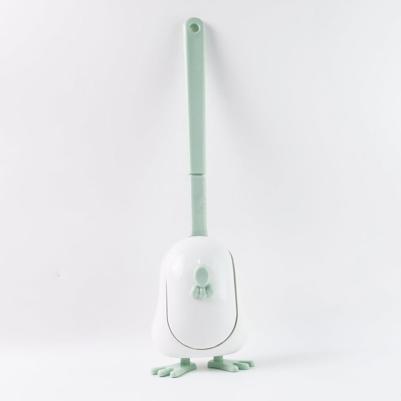 Curved silicone toilet brush designed for deep cleaning