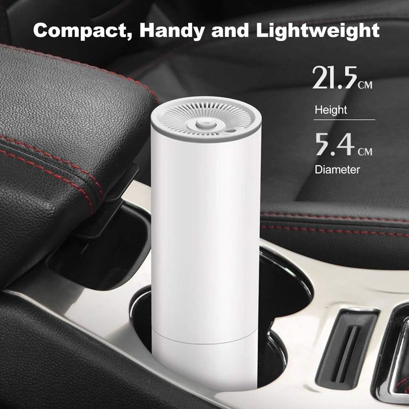 Powerful portable car vacuum cleaner effortlessly cleaning car floor mats.