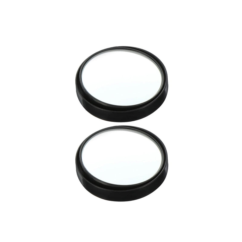 Pair of universal car blind spot convex mirrors with adhesive backing