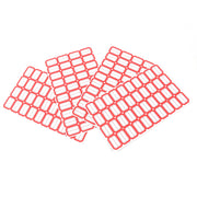 Blank red border label sticker sheet ready for custom writing and labeling.