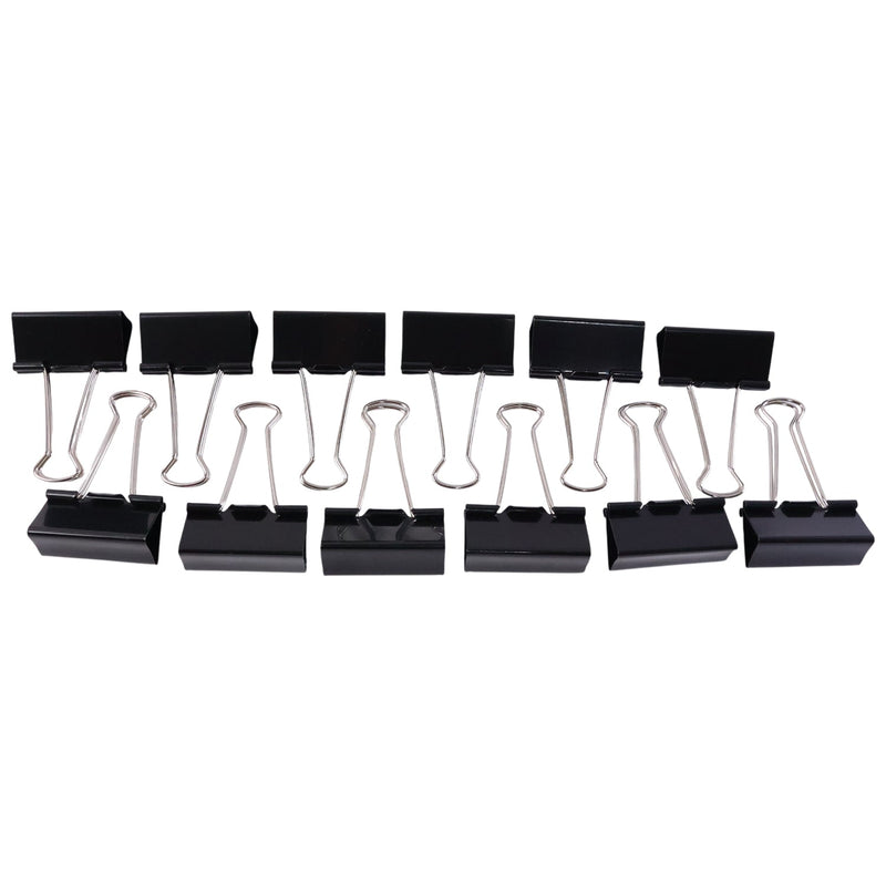 Multiple black binder clips for organizing files