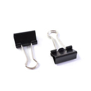 Compact 19mm metal binder clips for paper and file organization