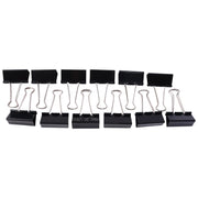 Pack of 12 black 25mm binder clips for office and school use
