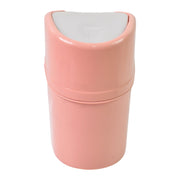 Three colorful mini dustbins in white, blue, and pink, highlighting compact design.