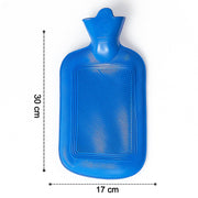 Pair of red and green Rubber Hot Water Bags, ideal for winter comfort.