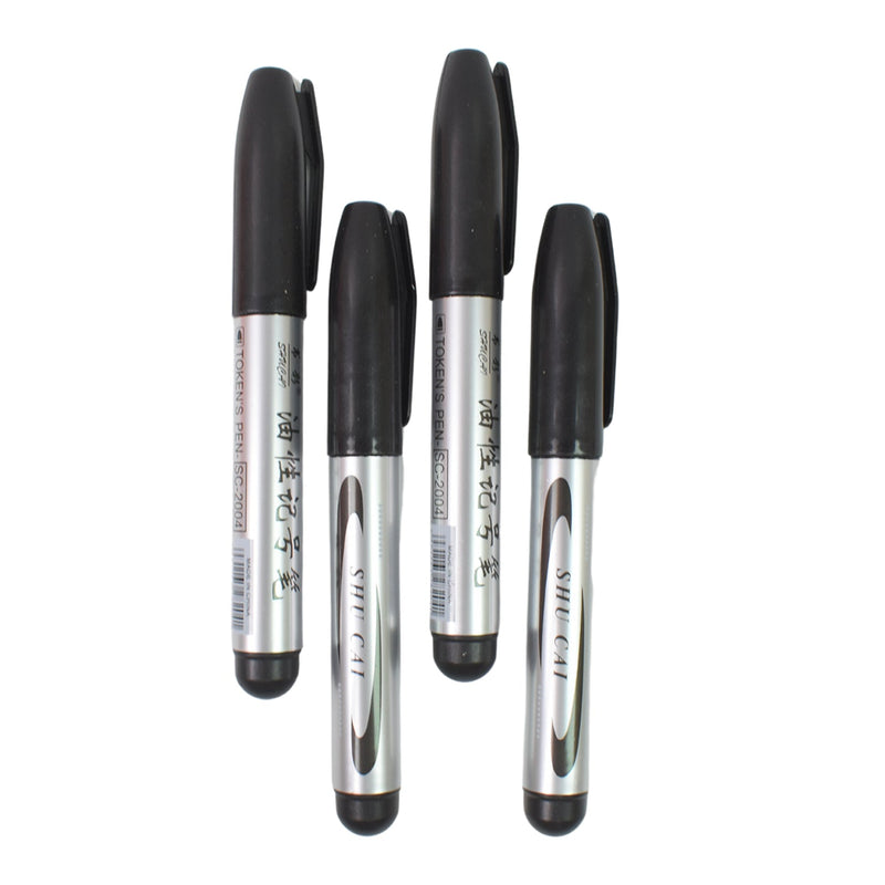 Packaging for the ScribbleJoy Black Marker Set, highlighting the 4-piece collection.
