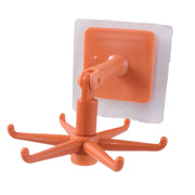 Kitchen organizer with multiple hook arms for cooking tools