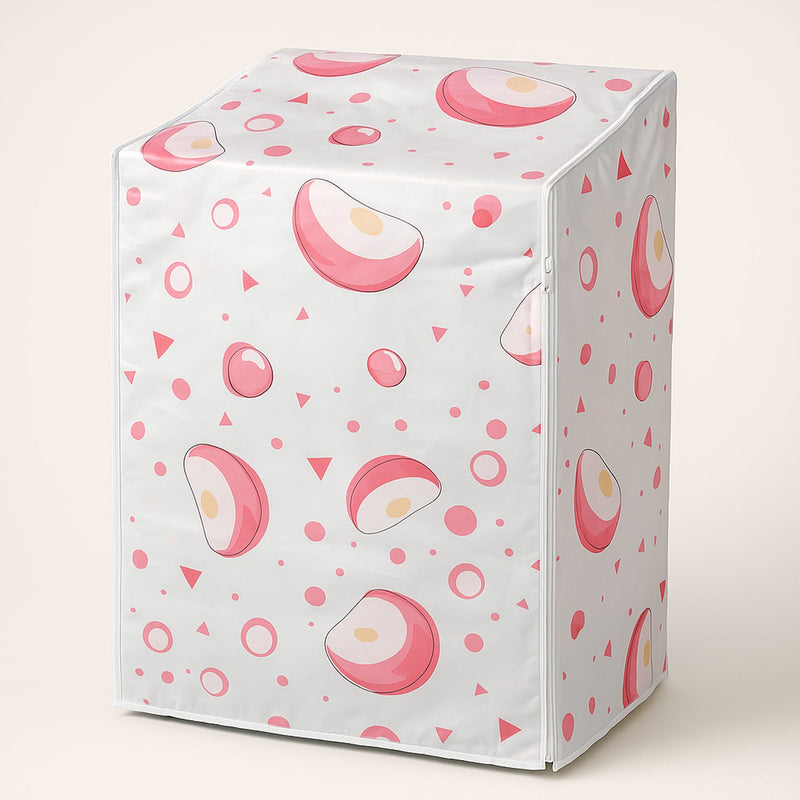 Wrap protector washing machine cover demonstrating full zipper closure