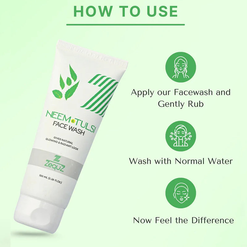 Close-up of foaming gel texture of Neem & Tulsi Face Wash