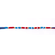Red Mauli rakhi with pearl and minimalistic style