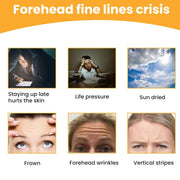 Diagram illustrating how Forehead Wrinkle Patches reduce lines on the skin.