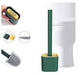1410 Silicone Toilet Brush with Holder Stand  for Bathroom Cleaning 