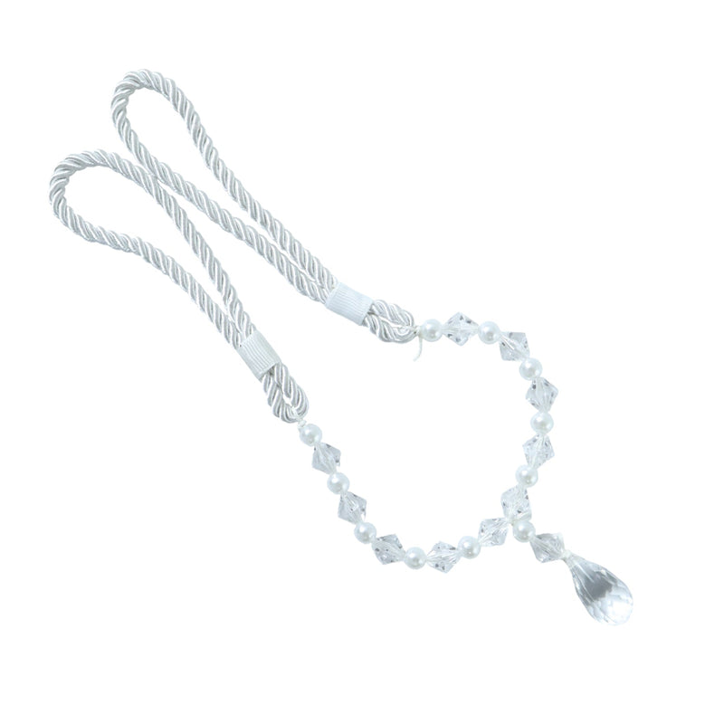 Decorative crystal curtain accessory with twisted rope design