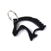 Metal keychain displaying majestic horse mane design