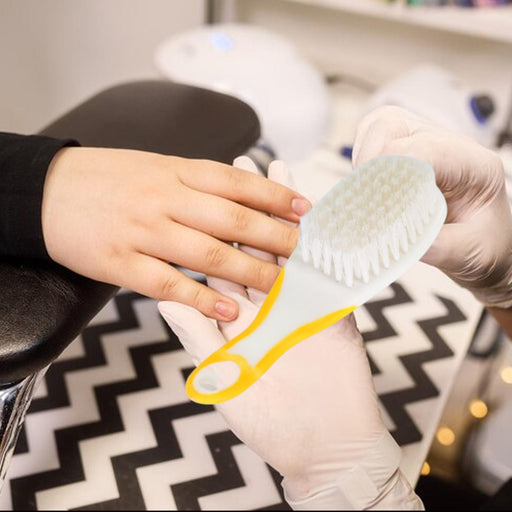 The flexible plastic bristles of the Handle Grip Nail Brush, designed for gentle yet thorough cleaning.