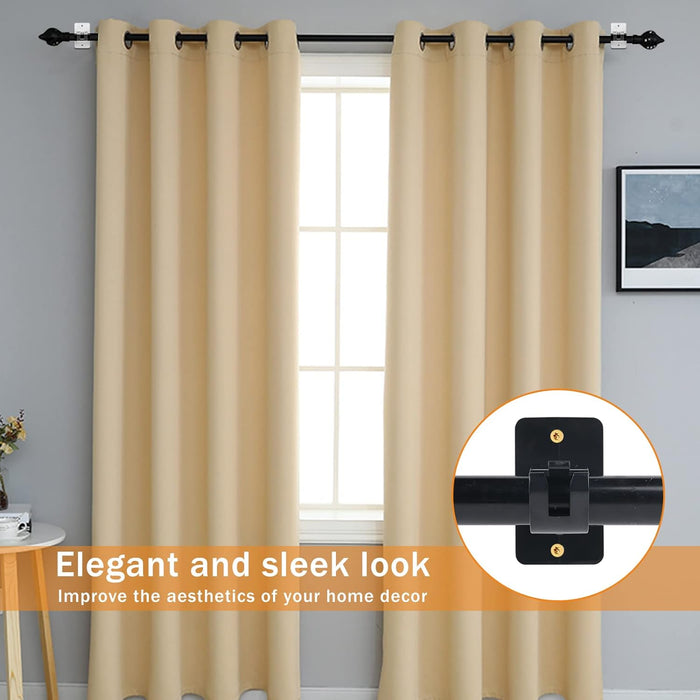 Drill-In Curtain Rod Brackets (2 Pc): Adjustable Hooks, Screws Included (Mix Color), Bathroom, Kitchen