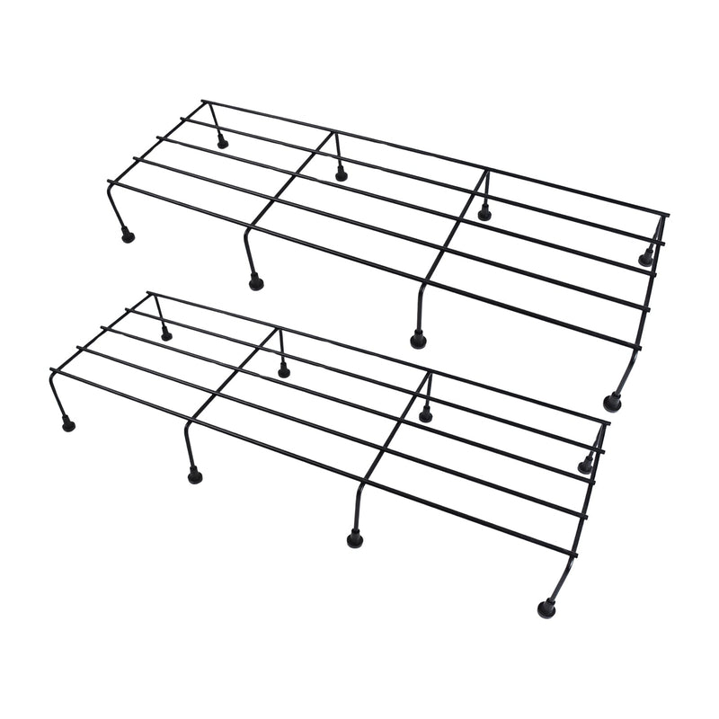 VerdantVista metal rectangle flower plant stand holding several flower pots