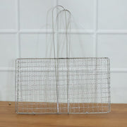 Heavy-duty stainless steel grill basket suitable for camping and picnics