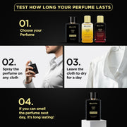 Close-up of Bellavita CEO Man Intense perfume bottle