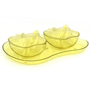 Apple tray for serving various foods and snacks.