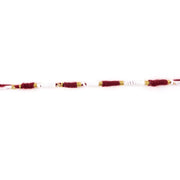 Red and white Mauli Rakhi with gold wire for traditional celebrations