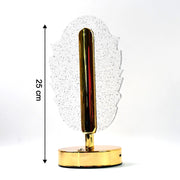 Warm glowing feather shape crystal table lamp for bedroom