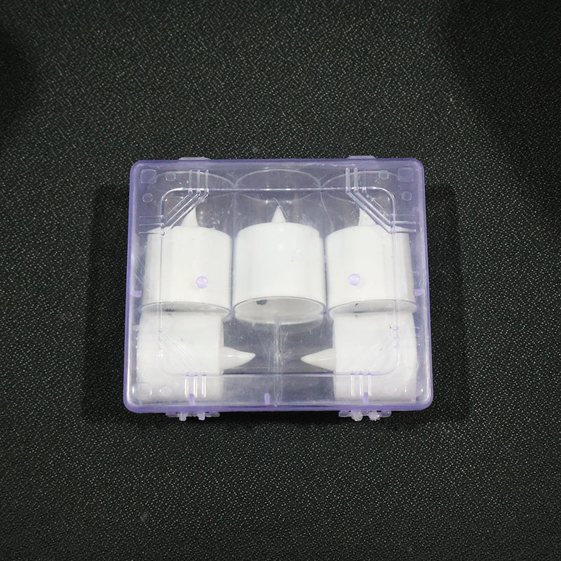 Battery-operated flameless votive candle lit softly for mood lighting