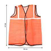 Orange Safety Jacket displayed on a mannequin, demonstrating its comfortable unisex fit.