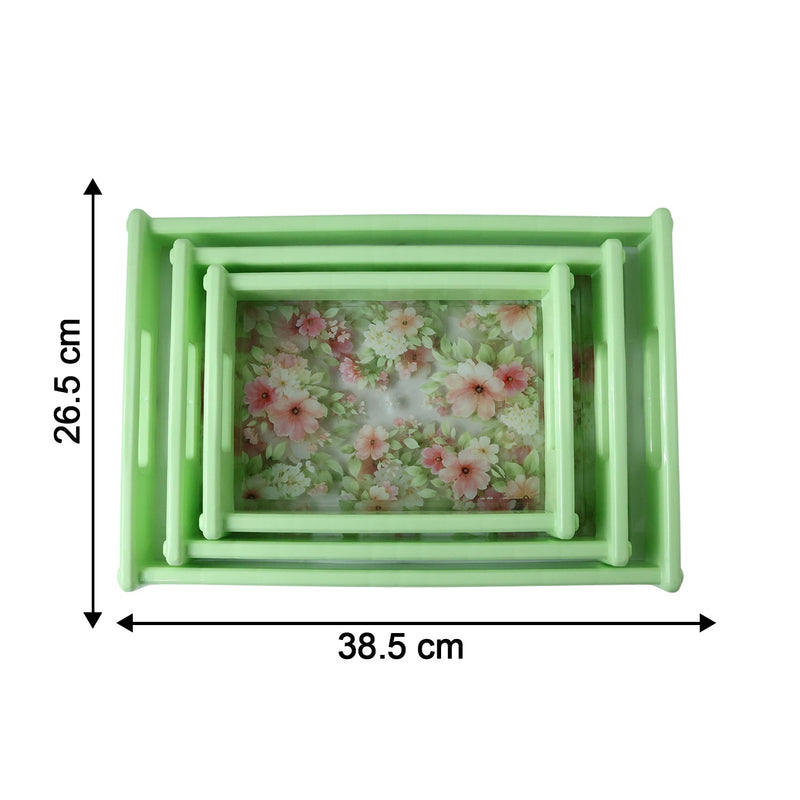 Colorful Floral Printed Serving Tray Set