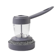 Multiple angles of the soap dispenser with scrub, highlighting its sleek and practical design.