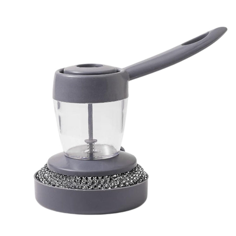 Multiple angles of the soap dispenser with scrub, highlighting its sleek and practical design.